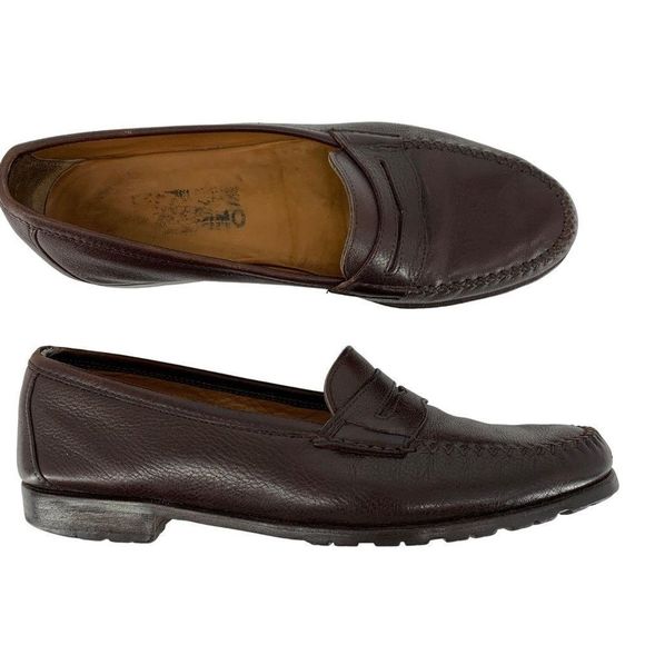 Vintage Ferragamo Mens Loafer Moc Drivers Leather Italy 8D 3861 - Picture 1 of 14